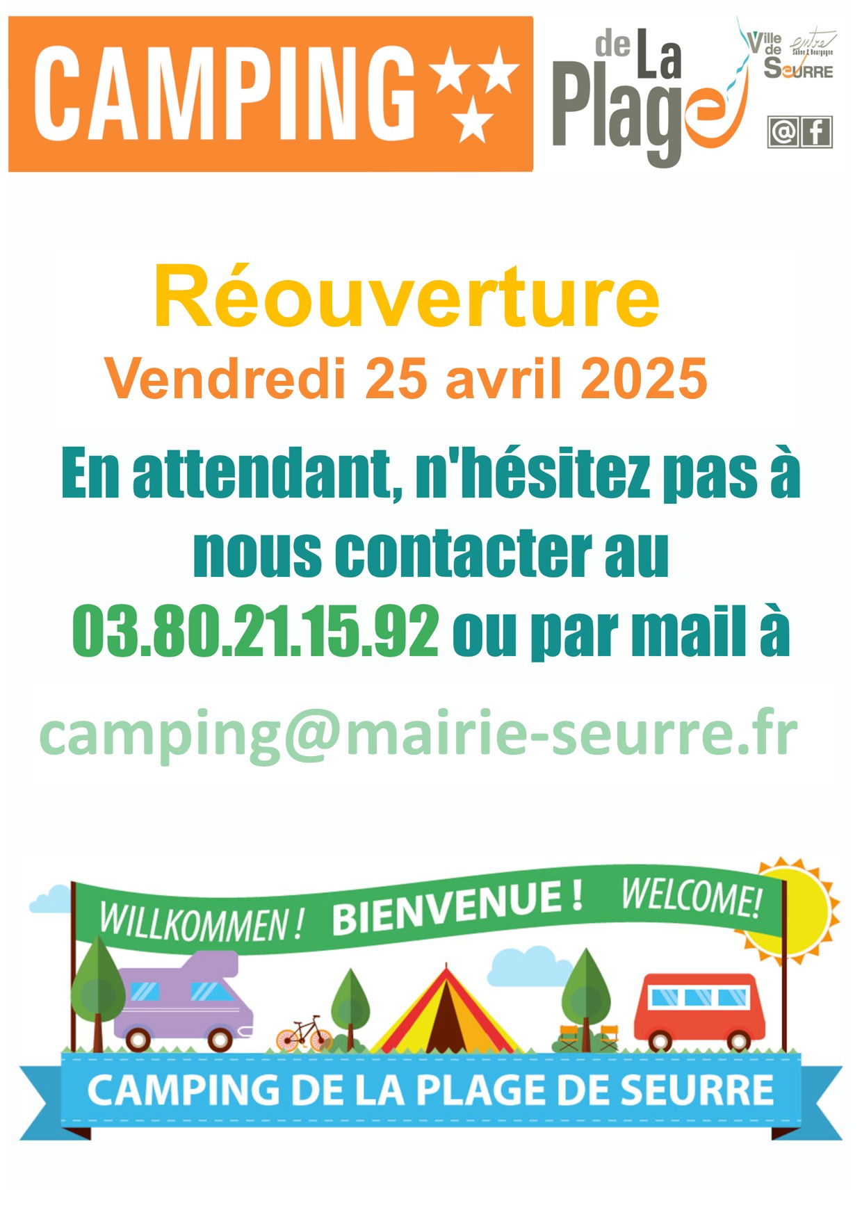 Réouverture du camping de la Plage - Saison 2025