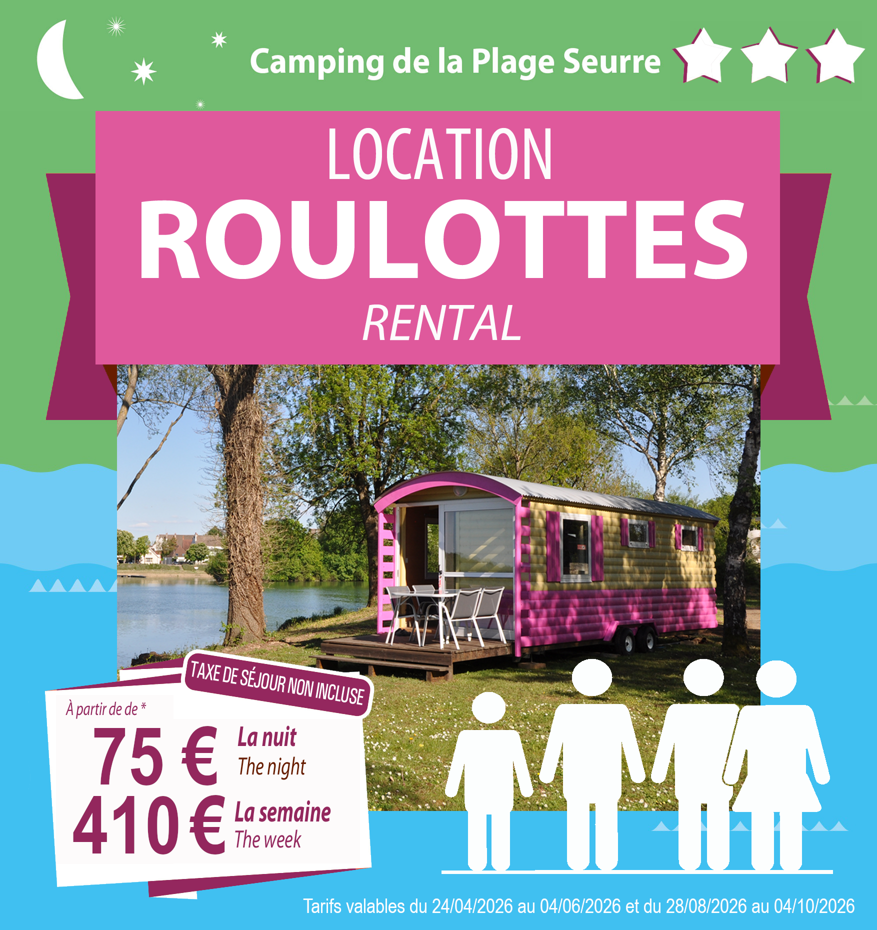 Réservez une roulotte à partir de 75€ la nuitée